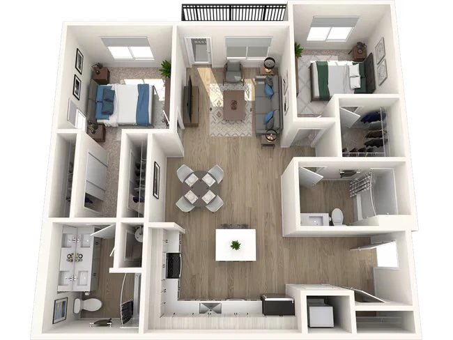 2x2 Bedroom C3-B C208 floor plan
